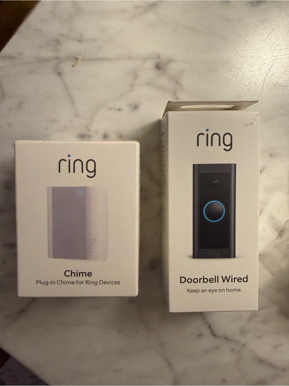 NWT Ring Doorbell Wired Camera, Chime, and Indoor Cameras BUNDLE
